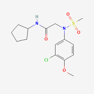 molecular formula C15H21ClN2O4S B3454409 N~2~-(3-chloro-4-methoxyphenyl)-N~1~-cyclopentyl-N~2~-(methylsulfonyl)glycinamide 