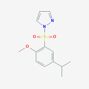 molecular formula C13H16N2O3S B345441 1-(2-Methoxy-5-propan-2-ylphenyl)sulfonylpyrazole CAS No. 956249-95-9