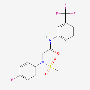 molecular formula C16H14F4N2O3S B3454418 N~2~-(4-fluorophenyl)-N~2~-(methylsulfonyl)-N~1~-[3-(trifluoromethyl)phenyl]glycinamide 