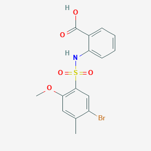 2-{[(5-Bromo-2-methoxy-4-methylphenyl)sulfonyl]amino}benzoic acid