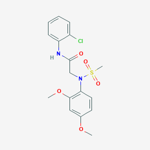 molecular formula C17H19ClN2O5S B3454424 N-(2-chlorophenyl)-2-(2,4-dimethoxy-N-methylsulfonylanilino)acetamide 