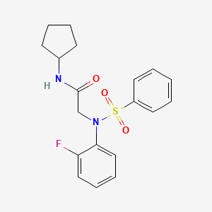 2-[N-(benzenesulfonyl)-2-fluoroanilino]-N-cyclopentylacetamide