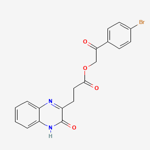 2-(4-Bromophenyl)-2-oxoethyl 3-(3-oxo-3,4-dihydroquinoxalin-2-yl)propanoate