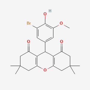 molecular formula C24H27BrO5 B3454514 9-(3-bromo-4-hydroxy-5-methoxyphenyl)-3,3,6,6-tetramethyl-3,4,5,6,7,9-hexahydro-1H-xanthene-1,8(2H)-dione CAS No. 5402-44-8