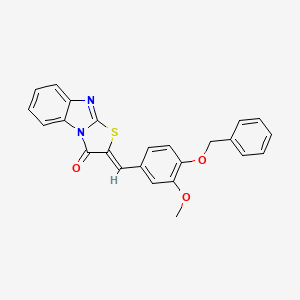 molecular formula C24H18N2O3S B3454527 2-[4-(benzyloxy)-3-methoxybenzylidene][1,3]thiazolo[3,2-a]benzimidazol-3(2H)-one 