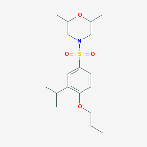 molecular formula C18H29NO4S B345454 4-[(3-Isopropyl-4-propoxyphenyl)sulfonyl]-2,6-dimethylmorpholine CAS No. 940987-43-9