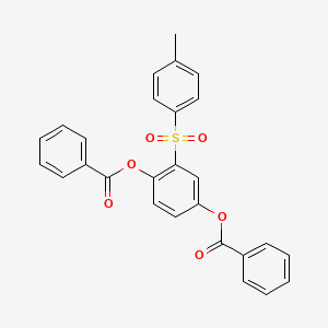 molecular formula C27H20O6S B3454630 2-[(4-methylphenyl)sulfonyl]-1,4-phenylene dibenzoate 