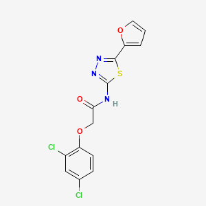 molecular formula C14H9Cl2N3O3S B3454633 2-(2,4-dichlorophenoxy)-N-[5-(2-furyl)-1,3,4-thiadiazol-2-yl]acetamide 