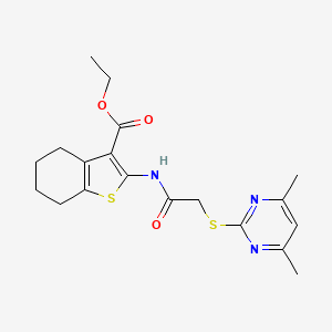 ETHYL 2-({2-[(4,6-DIMETHYL-2-PYRIMIDINYL)SULFANYL]ACETYL}AMINO)-4,5,6,7-TETRAHYDRO-1-BENZOTHIOPHENE-3-CARBOXYLATE