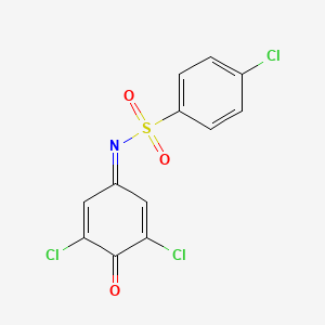 molecular formula C12H6Cl3NO3S B3454692 4-chloro-N-(3,5-dichloro-4-oxo-2,5-cyclohexadien-1-ylidene)benzenesulfonamide 