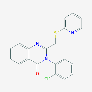 molecular formula C20H14ClN3OS B3454722 3-(2-chlorophenyl)-2-[(2-pyridinylthio)methyl]-4(3H)-quinazolinone 