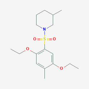 molecular formula C17H27NO4S B345473 1-[(2,5-Diethoxy-4-methylphenyl)sulfonyl]-3-methylpiperidine CAS No. 898655-46-4