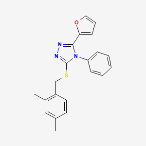 molecular formula C21H19N3OS B3454730 3-[(2,4-dimethylbenzyl)thio]-5-(2-furyl)-4-phenyl-4H-1,2,4-triazole 