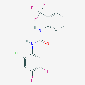 molecular formula C14H8ClF5N2O B3454738 1-(2-Chloro-4,5-difluorophenyl)-3-[2-(trifluoromethyl)phenyl]urea 