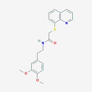 molecular formula C21H22N2O3S B3454754 N-[2-(3,4-dimethoxyphenyl)ethyl]-2-(8-quinolinylthio)acetamide 