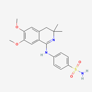 molecular formula C19H23N3O4S B3454758 4-[(6,7-dimethoxy-3,3-dimethyl-3,4-dihydro-1(2H)-isoquinolinylidene)amino]benzenesulfonamide 