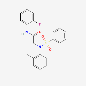 molecular formula C22H21FN2O3S B3454792 N~2~-(2,4-dimethylphenyl)-N~1~-(2-fluorophenyl)-N~2~-(phenylsulfonyl)glycinamide CAS No. 332418-68-5