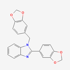 molecular formula C22H16N2O4 B3454802 2-(1,3-benzodioxol-5-yl)-1-(1,3-benzodioxol-5-ylmethyl)-1H-benzimidazole 