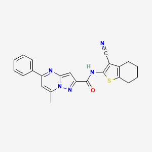 molecular formula C23H19N5OS B3454860 N-(3-cyano-4,5,6,7-tetrahydro-1-benzothien-2-yl)-7-methyl-5-phenylpyrazolo[1,5-a]pyrimidine-2-carboxamide 