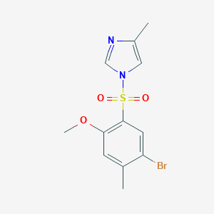 molecular formula C12H13BrN2O3S B345488 1-(5-bromo-2-methoxy-4-methylbenzenesulfonyl)-4-methyl-1H-imidazole CAS No. 898640-93-2