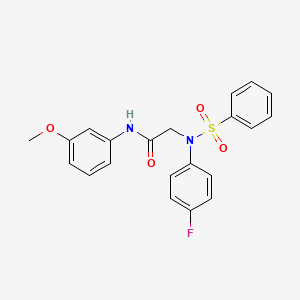 molecular formula C21H19FN2O4S B3454901 N~2~-(4-fluorophenyl)-N~1~-(3-methoxyphenyl)-N~2~-(phenylsulfonyl)glycinamide 