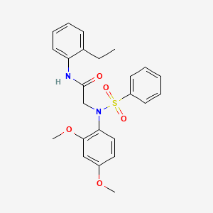 molecular formula C24H26N2O5S B3454932 N~2~-(2,4-dimethoxyphenyl)-N~1~-(2-ethylphenyl)-N~2~-(phenylsulfonyl)glycinamide 