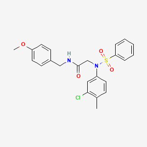 molecular formula C23H23ClN2O4S B3454937 N~2~-(3-chloro-4-methylphenyl)-N~1~-(4-methoxybenzyl)-N~2~-(phenylsulfonyl)glycinamide 