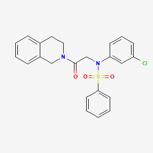 molecular formula C23H21ClN2O3S B3454967 N-(3-chlorophenyl)-N-[2-(3,4-dihydro-2(1H)-isoquinolinyl)-2-oxoethyl]benzenesulfonamide 