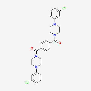 molecular formula C28H28Cl2N4O2 B3454969 1,1'-(1,4-phenylenedicarbonyl)bis[4-(3-chlorophenyl)piperazine] 