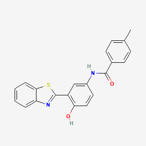 molecular formula C21H16N2O2S B3454998 N-[3-(1,3-benzothiazol-2-yl)-4-hydroxyphenyl]-4-methylbenzamide 