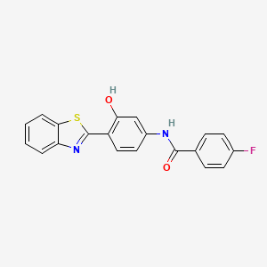 molecular formula C20H13FN2O2S B3455009 N-[4-(1,3-benzothiazol-2-yl)-3-hydroxyphenyl]-4-fluorobenzamide 