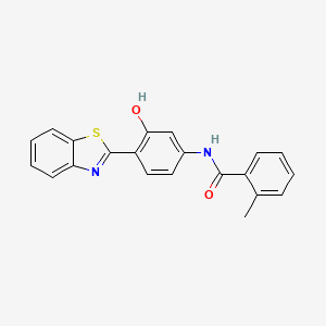 molecular formula C21H16N2O2S B3455014 N-[4-(1,3-benzothiazol-2-yl)-3-hydroxyphenyl]-2-methylbenzamide 