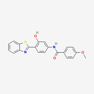 molecular formula C21H16N2O3S B3455029 N-[4-(1,3-benzothiazol-2-yl)-3-hydroxyphenyl]-4-methoxybenzamide 