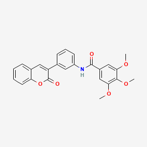 3,4,5-trimethoxy-N-[3-(2-oxochromen-3-yl)phenyl]benzamide