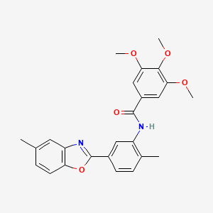 3,4,5-trimethoxy-N-[2-methyl-5-(5-methyl-1,3-benzoxazol-2-yl)phenyl]benzamide