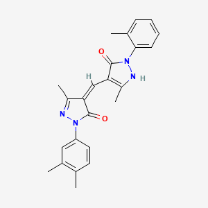 2-(3,4-dimethylphenyl)-4-{[5-hydroxy-3-methyl-1-(2-methylphenyl)-1H-pyrazol-4-yl]methylene}-5-methyl-2,4-dihydro-3H-pyrazol-3-one