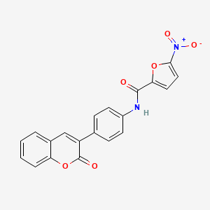 molecular formula C20H12N2O6 B3455092 5-nitro-N-[4-(2-oxo-2H-chromen-3-yl)phenyl]-2-furamide 