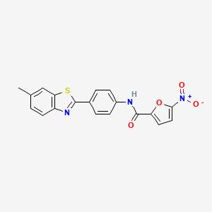 molecular formula C19H13N3O4S B3455096 N-[4-(6-methyl-1,3-benzothiazol-2-yl)phenyl]-5-nitro-2-furamide 