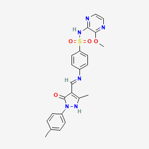 N-(3-methoxy-2-pyrazinyl)-4-({[3-methyl-1-(4-methylphenyl)-5-oxo-1,5-dihydro-4H-pyrazol-4-ylidene]methyl}amino)benzenesulfonamide