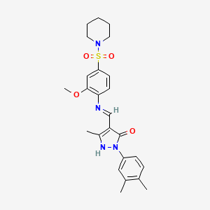 2-(3,4-dimethylphenyl)-4-({[2-methoxy-4-(1-piperidinylsulfonyl)phenyl]amino}methylene)-5-methyl-2,4-dihydro-3H-pyrazol-3-one