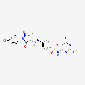 4-({[1-(4-chlorophenyl)-3-methyl-5-oxo-1,5-dihydro-4H-pyrazol-4-ylidene]methyl}amino)-N-(2,6-dimethoxy-4-pyrimidinyl)benzenesulfonamide