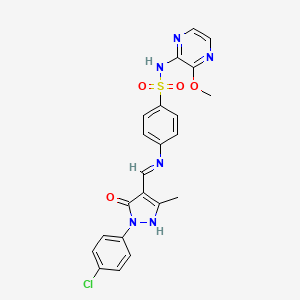 4-({[1-(4-chlorophenyl)-3-methyl-5-oxo-1,5-dihydro-4H-pyrazol-4-ylidene]methyl}amino)-N-(3-methoxy-2-pyrazinyl)benzenesulfonamide