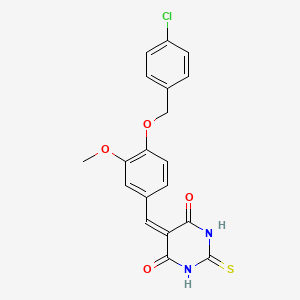 5-{4-[(4-chlorobenzyl)oxy]-3-methoxybenzylidene}-2-thioxodihydro-4,6(1H,5H)-pyrimidinedione