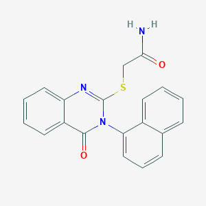 molecular formula C20H15N3O2S B3455201 2-{[3-(1-naphthyl)-4-oxo-3,4-dihydro-2-quinazolinyl]thio}acetamide 