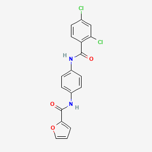 molecular formula C18H12Cl2N2O3 B3455216 N-{4-[(2,4-dichlorobenzoyl)amino]phenyl}-2-furamide 