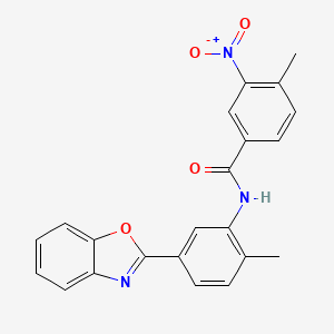 molecular formula C22H17N3O4 B3455217 N-[5-(1,3-benzoxazol-2-yl)-2-methylphenyl]-4-methyl-3-nitrobenzamide 