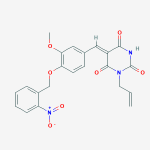 1-allyl-5-{3-methoxy-4-[(2-nitrobenzyl)oxy]benzylidene}-2,4,6(1H,3H,5H)-pyrimidinetrione