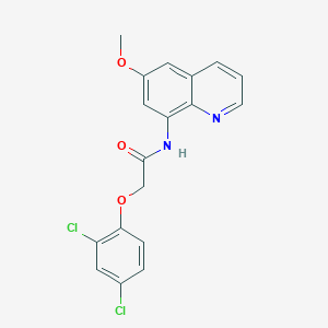 molecular formula C18H14Cl2N2O3 B3455226 2-(2,4-dichlorophenoxy)-N-(6-methoxy-8-quinolinyl)acetamide 