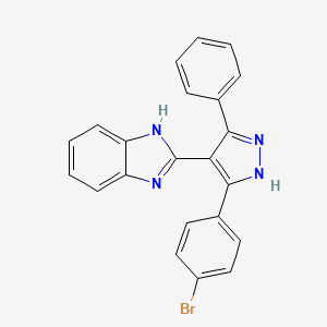 molecular formula C22H15BrN4 B3455233 2-[5-(4-bromophenyl)-3-phenyl-1H-pyrazol-4-yl]-1H-benzimidazole 