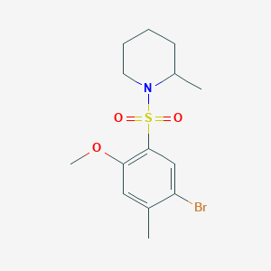 molecular formula C14H20BrNO3S B345524 1-(5-Bromo-2-methoxy-4-methylbenzenesulfonyl)-2-methylpiperidine CAS No. 898655-66-8
